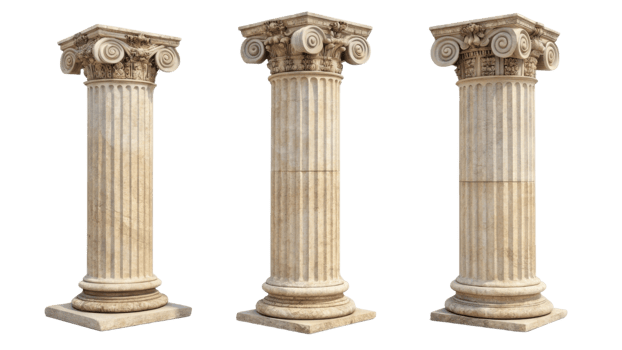 Ancient pillars showcase intricate designs and classic architecture, standing tall with elegance and strength. These structures symbolize history png