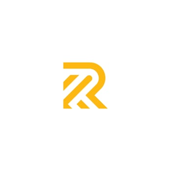 Letter R Logo line initial, Flat yellow vector