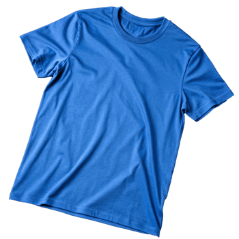 Blue t shirt for mockup on transparent background png