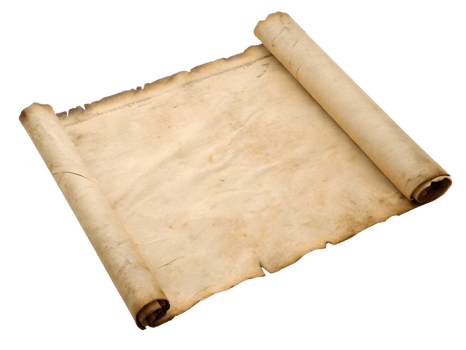 Rolled Ancient Parchment Scroll, Isolated on Transparent Background png
