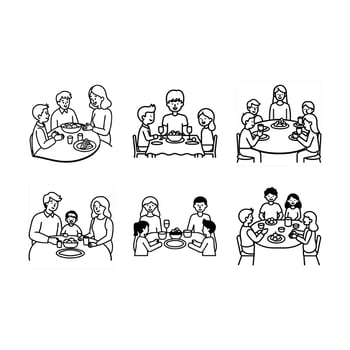 Family Dinner - Cozy Meal Gathering Graphic Design vector