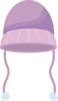 Purple Knit Beanie vector