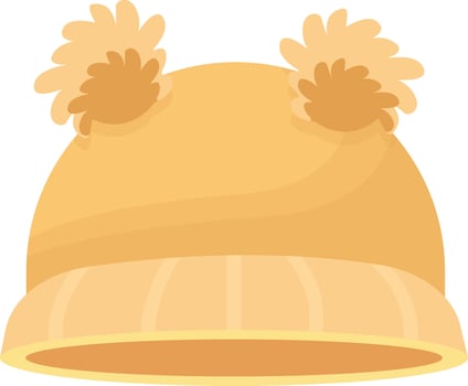 Yellow Pom Pom Beanie vector
