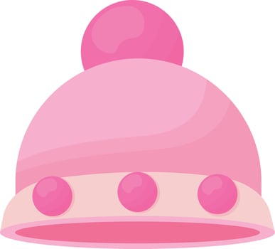 Pink Ribbed Hat vector