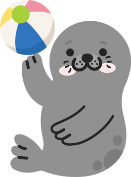 Seal with ball sticker png