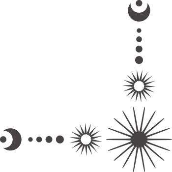 Mystic celestial border with moon and stars ornaments. Astrologic frame with spiritual elements. Divider and fantasy corner with esoteric astral decorations. png