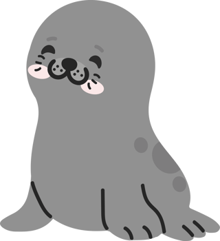 seal animal doodle cartoon png