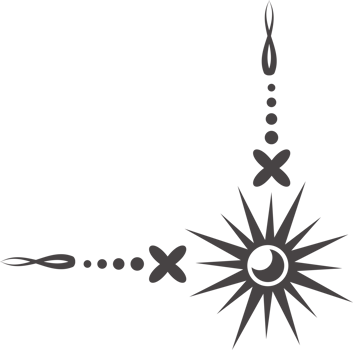 Mystic celestial border with moon and stars ornament. Astrologic frame with spiritual elements. Divider and fantasy corner with pattern of esoteric astral decorations png