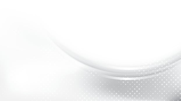 Abstract white and gray gradient background with curve lines and dot pattern, halftone effect, illus vector