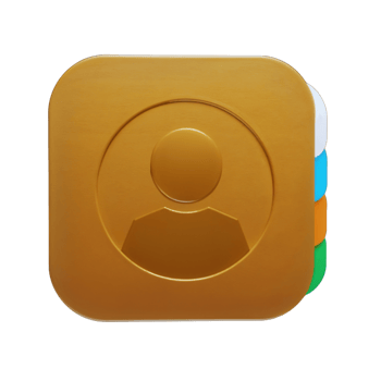 User profile icon design in gold and colored tabs png