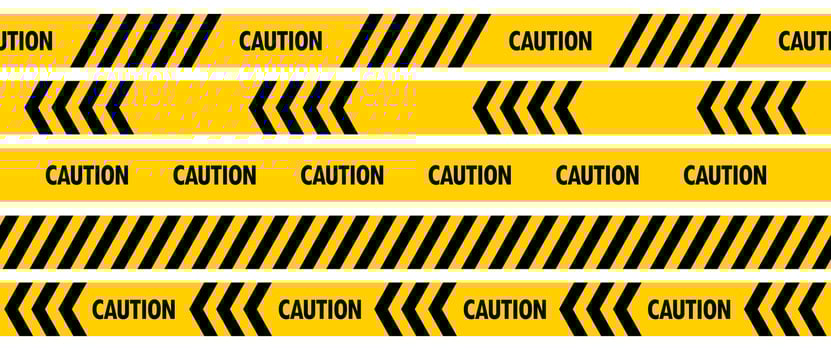 Caution Warning Yellow Tape Sign Set Illustration vector