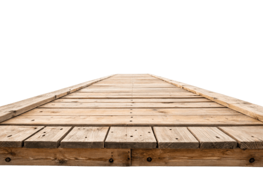 wooden dock extending into distance, showcasing its rustic texture and natural beauty, inviting exploration and tranquility png