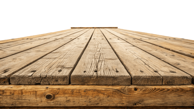 Wooden deck surface with weathered planks and rustic texture, ideal for backgrounds or design elements png