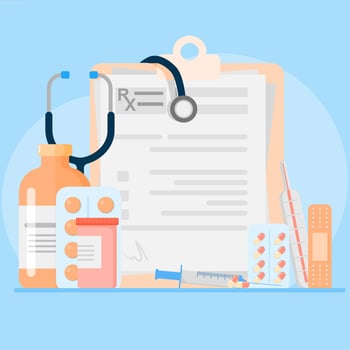 Drug collection concept, for pharmacy. Drug icon collection. Flat style illustration. Website landing page graphic. vector