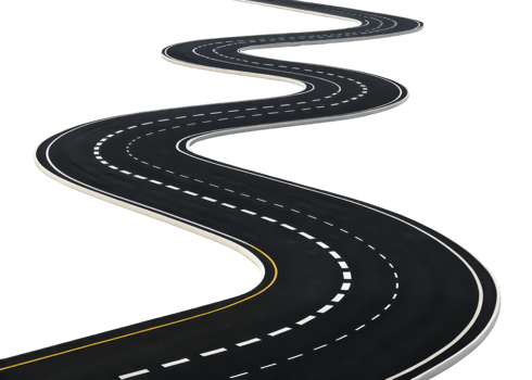 winding road with smooth surface and clear lane markings, creating sense of journey and adventure png