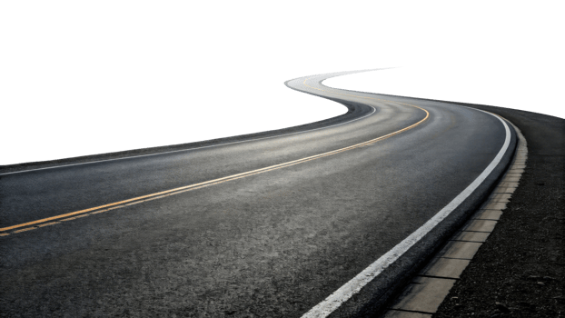 winding road with smooth asphalt and yellow lines, creating sense of journey and adventure png