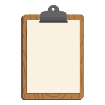 Wooden Clipboard with Blank Paper Sheet Illustration Image vector