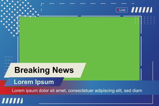 Breaking News logo template with red and silver color. for text, and live broadcast background. vector