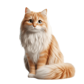 Orange cat sitting cute fluffy png