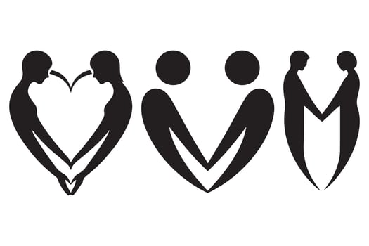 Couple Silhouette Forming a Heart Shape Illustration vector