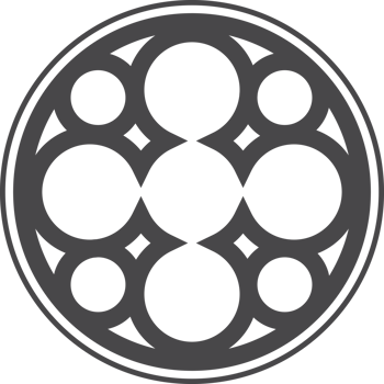 Gothic circle rose window with medieval ornament. Cathedral rosette. Architecture element with stained glass. Radial frame png
