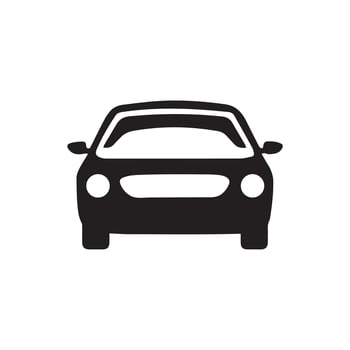 Black Car Icon silhouette on white background vector
