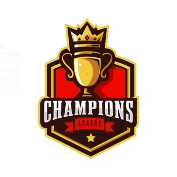 Champions league trophy logo vector