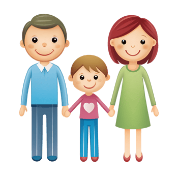 A family line art sign illustration silhouette white background png