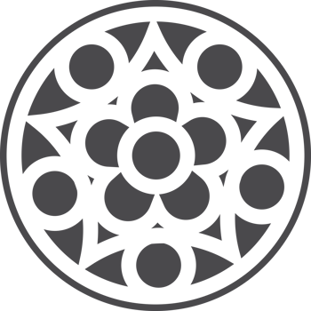 Gothic circle rose window with medieval ornament. Silhouette of cathedral rosette. Christian architecture element with stained glass. Radial frame.. png