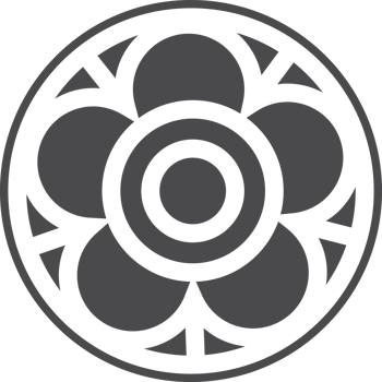 Gothic circle rose window with medieval ornament. Silhouette of cathedral rosette. Christian architecture element with stained glass. Radial frame png