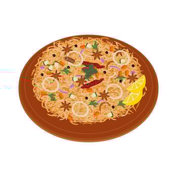 Illustration logo Clipart Vegetables Biryani Indian Vegetarian Biryani Rice vector