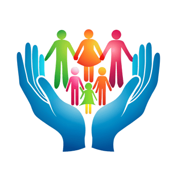 A family line art illustration, family together silhouette isolated background png