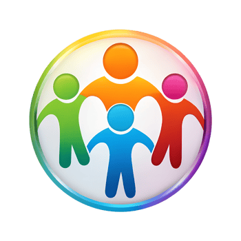 family together line art symbols on isolated background png