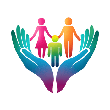 A family line art illustration, family together line art png