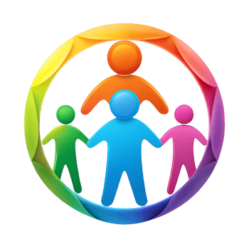 A family line art illustration isolated background png