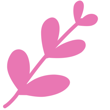 Abstract cute Pink Botanical Plant Shape with Modern Flat Style Design png