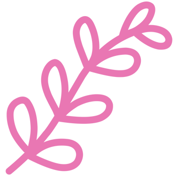Abstract Pink Botanical Plant Shape with Modern Flat Style Design png