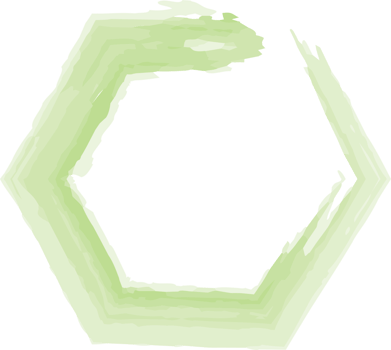 Green Hexagonal Watercolor Frame with Transparent Background for Creative Designs png