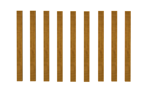 Illustration of a wooden fence with equal cut ends on top, transparent background. png