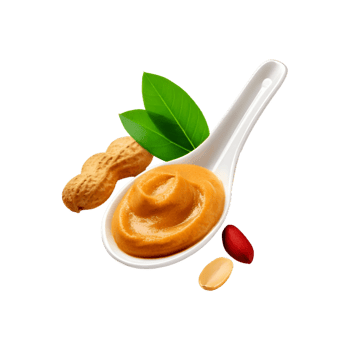 White spoon of peanut butter on transparent background png