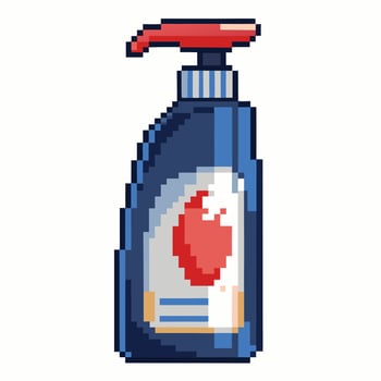 Pixel Art Soap Dispenser Icon Retro 8 Bit Style Hygiene Illustration vector