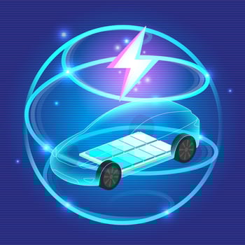 EV Technology Electric Car Charging Illustration vector
