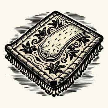 Intricate Hand Drawn Illustration of a Decorative Tapestry vector
