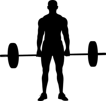 Weightlifter Silhouette Lifting Barbell Strong Bodybuilder Strength Training Workout Bodybuilding Powerlifting Fitness Gym Exercise Weightlifting Athlete vector