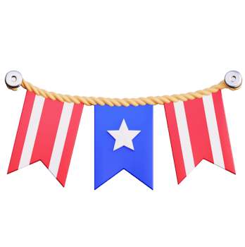 a flag with a star and stripes hanging on a rope png