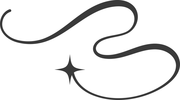 Swirl line with star. Curved elegant flourish tails of comet. Decorative Y2k scroll and stroke. Wavy simple swish with falling and flying sparkle png