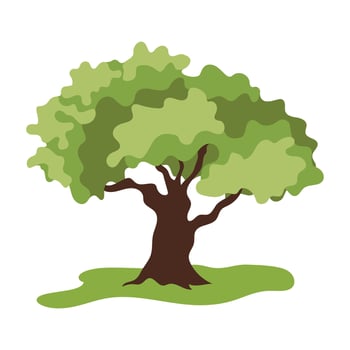 Cartoon Style Green Trees Collection vector
