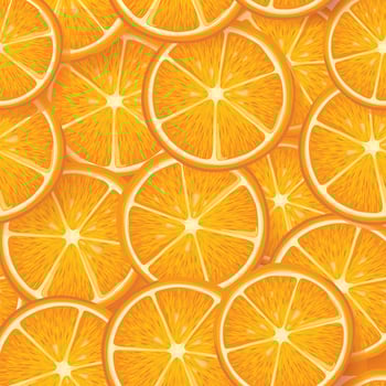 Orange fruit seamless pattern. Healthy food background vector