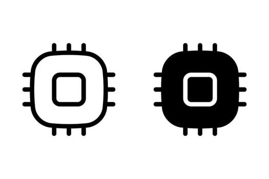 Minimalist CPU icon set. in simple a style. illustration for technology, computer hardware, processor, chip, and IT concepts. Ideal for website, app design, and graphic design projects vector