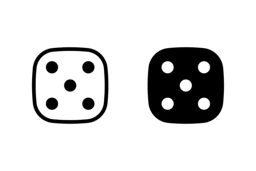 dice icon. Perfect for illustrating concepts related to games, chance, risk, luck, probability, or decisions vector